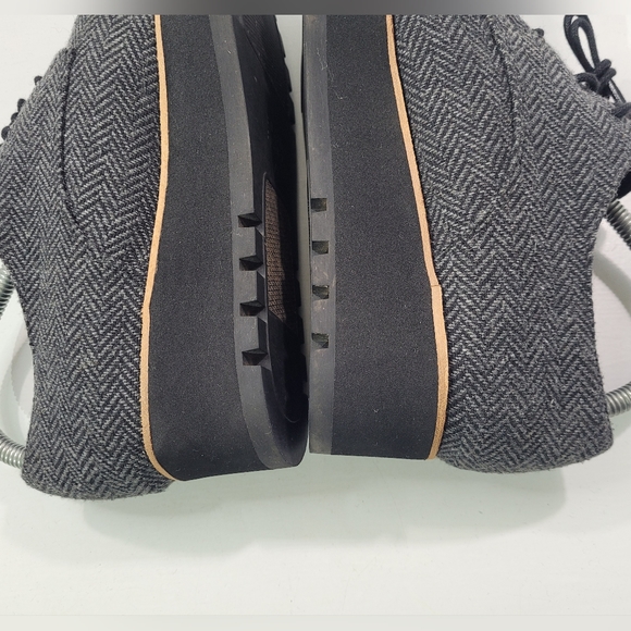 EILEEN FISHER EDDY LACE UP PLATFORM TWEED HERRINGBONE OXFORD LOAFER SHOE 7.5 A11 - Picture 11 of 13